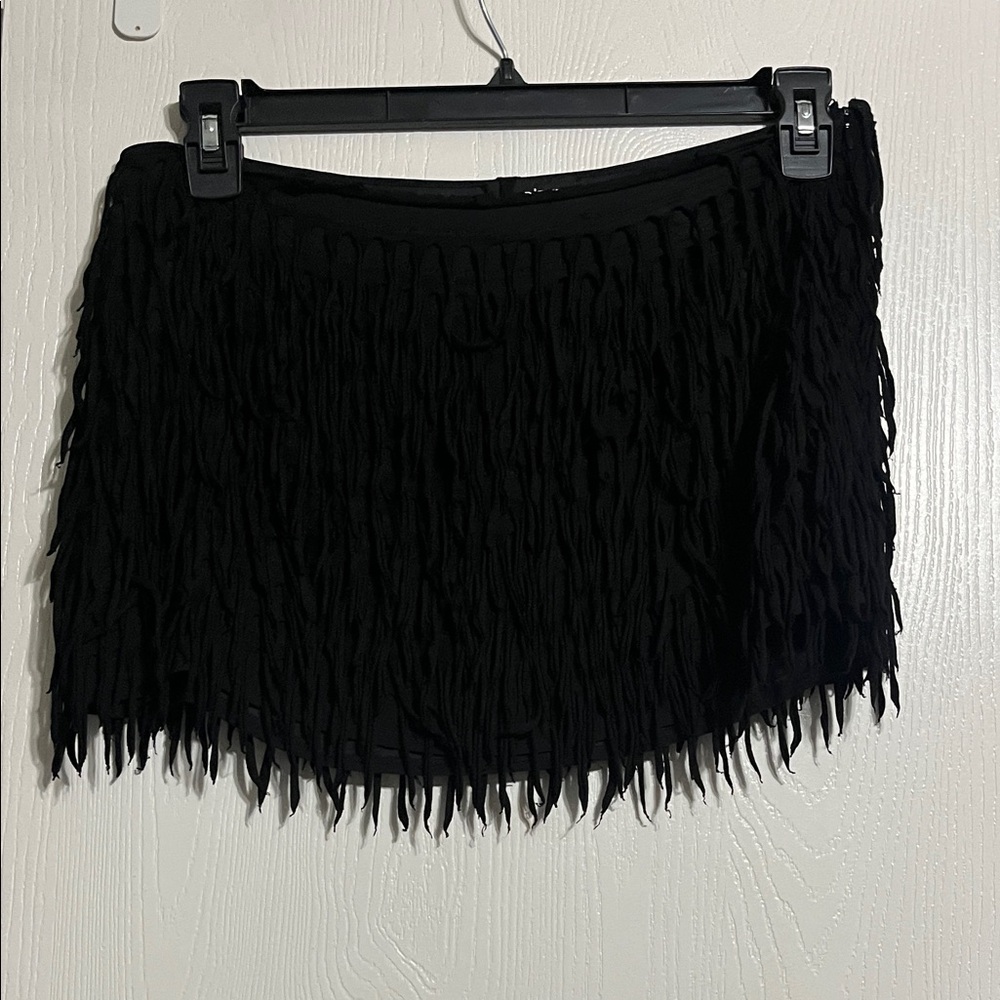 bebe Black Textured Mini Skirt